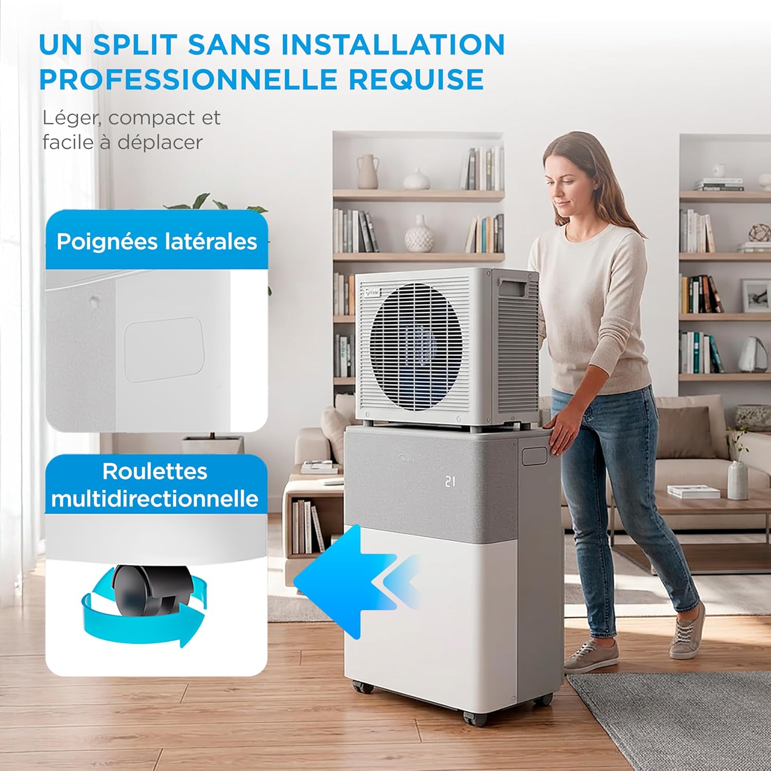 MIDEA Climatiseur PortaSplit Mobile Silencieux 4-in-1| 12000 BTU